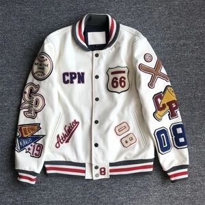 Spring and Autumn Baseball Uniform Y2K Retro Leather Jecket